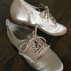 Sugar Blush Satin Lace Up Oxford Shoes
